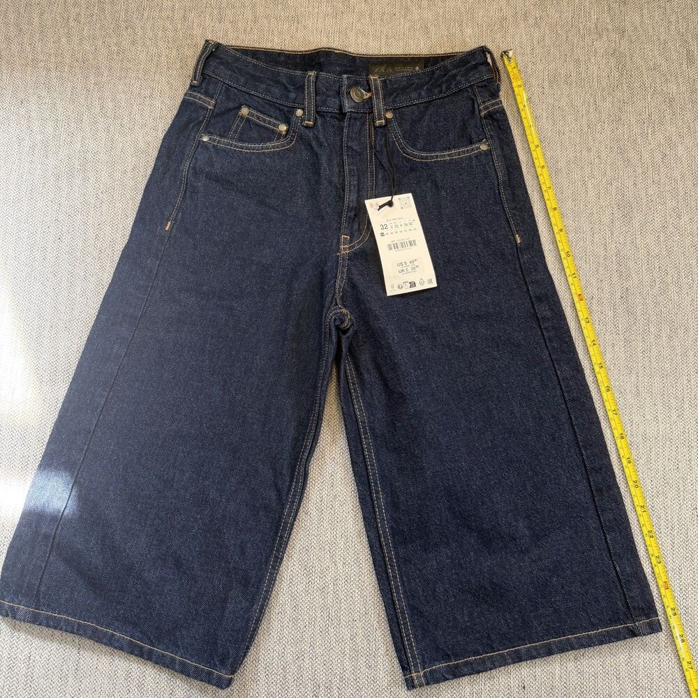 Zara Women Denim Shorts Size 0 (W26) Dark Wash 100% Cotton NWT